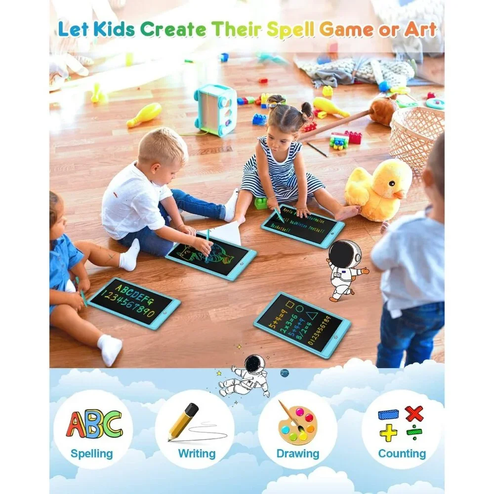 LCD Writing Tablet Colorful Toddler Drawing Board Doodle Pad Toys 10